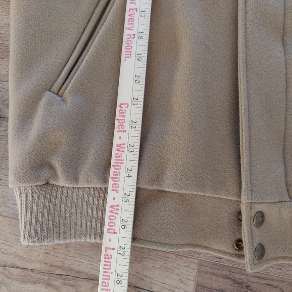 Vintage WOOLRICH Wool Coat Flight Jacket Tan Lined Large Made in USA Blouson EUC - Picture 6 of 16